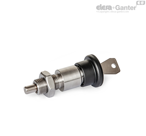 GN 814-AK Indexing Plungers front locking, with lock nut